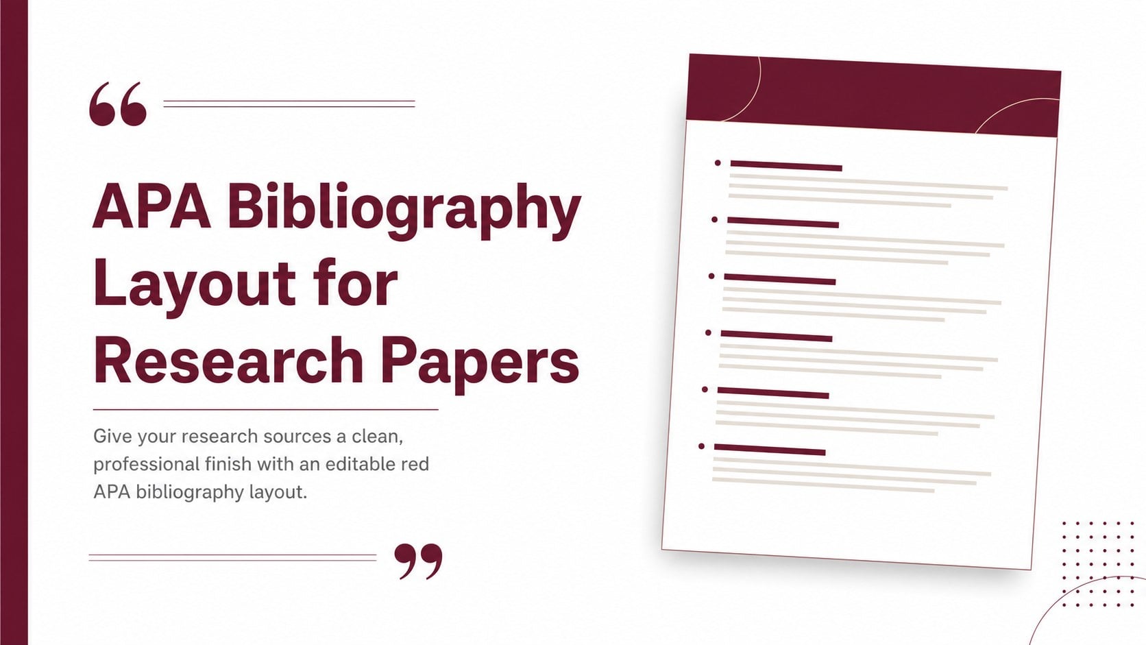 APA Bibliography Layout for Research Papers