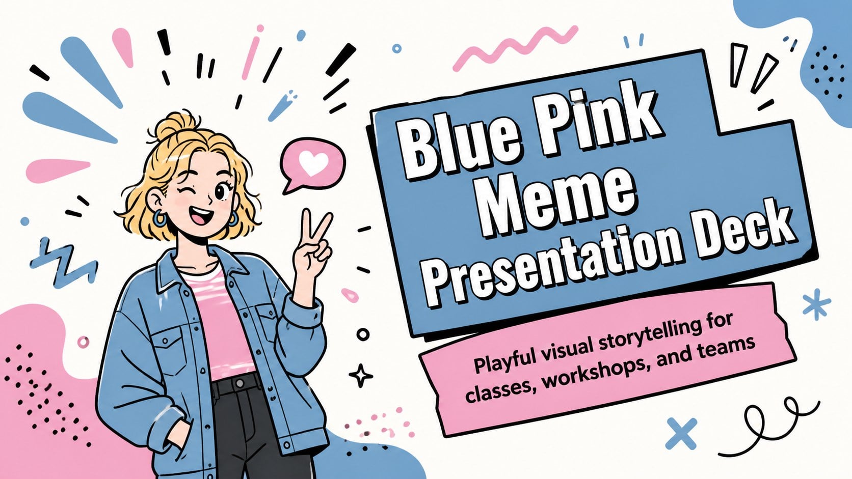 Blue Pink Meme Presentation Deck