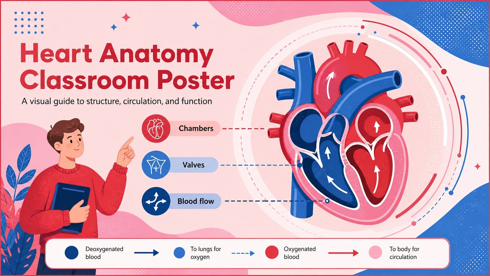 Heart Anatomy Classroom Poster