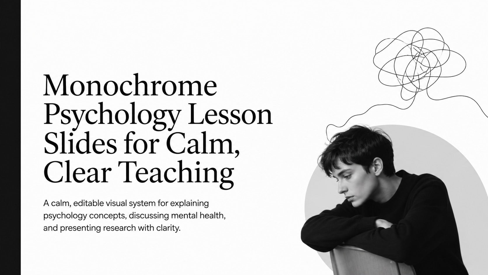 Monochrome Psychology Lesson Slides for Calm, Clear Teaching