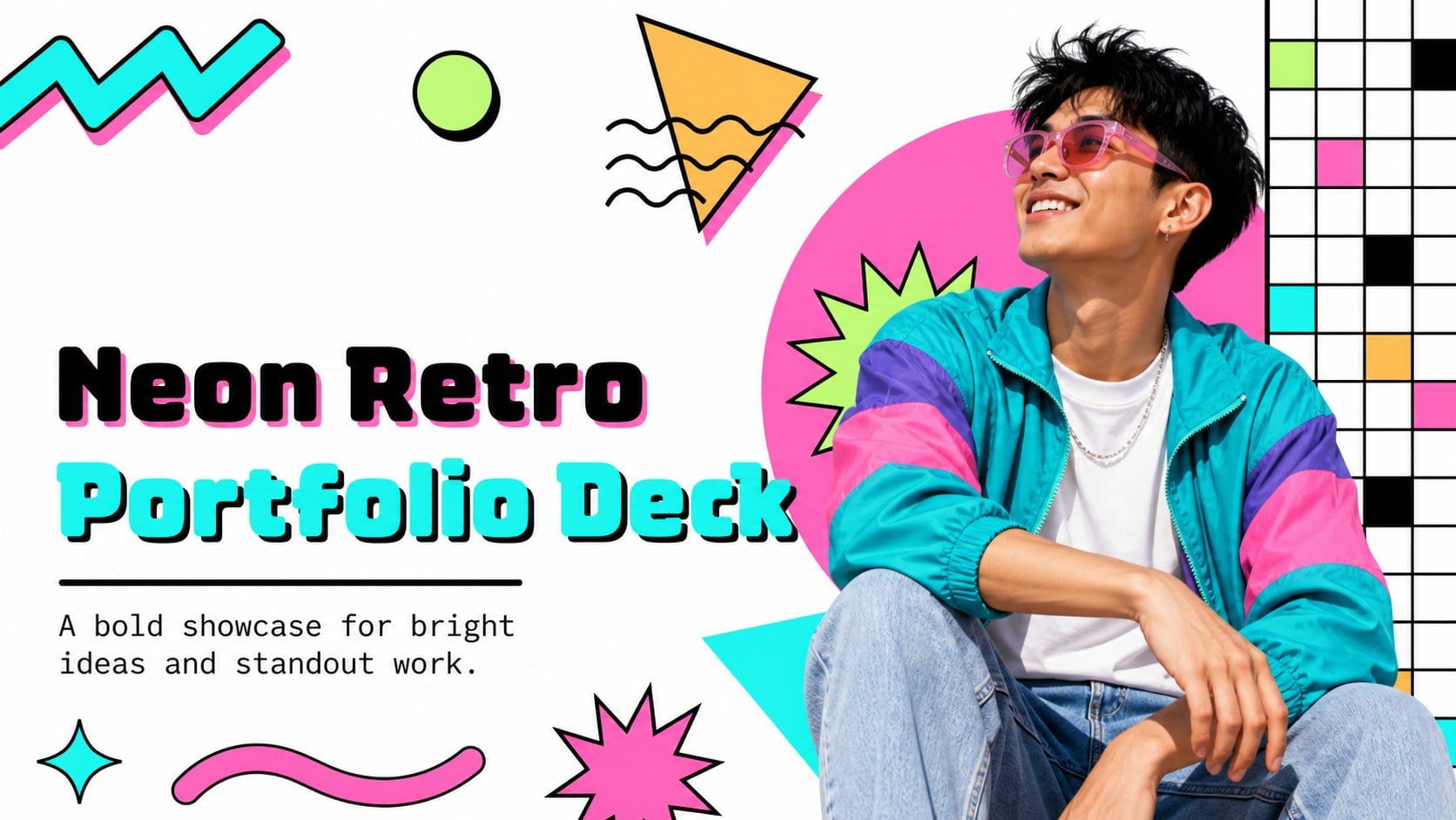 Neon Retro Portfolio Deck