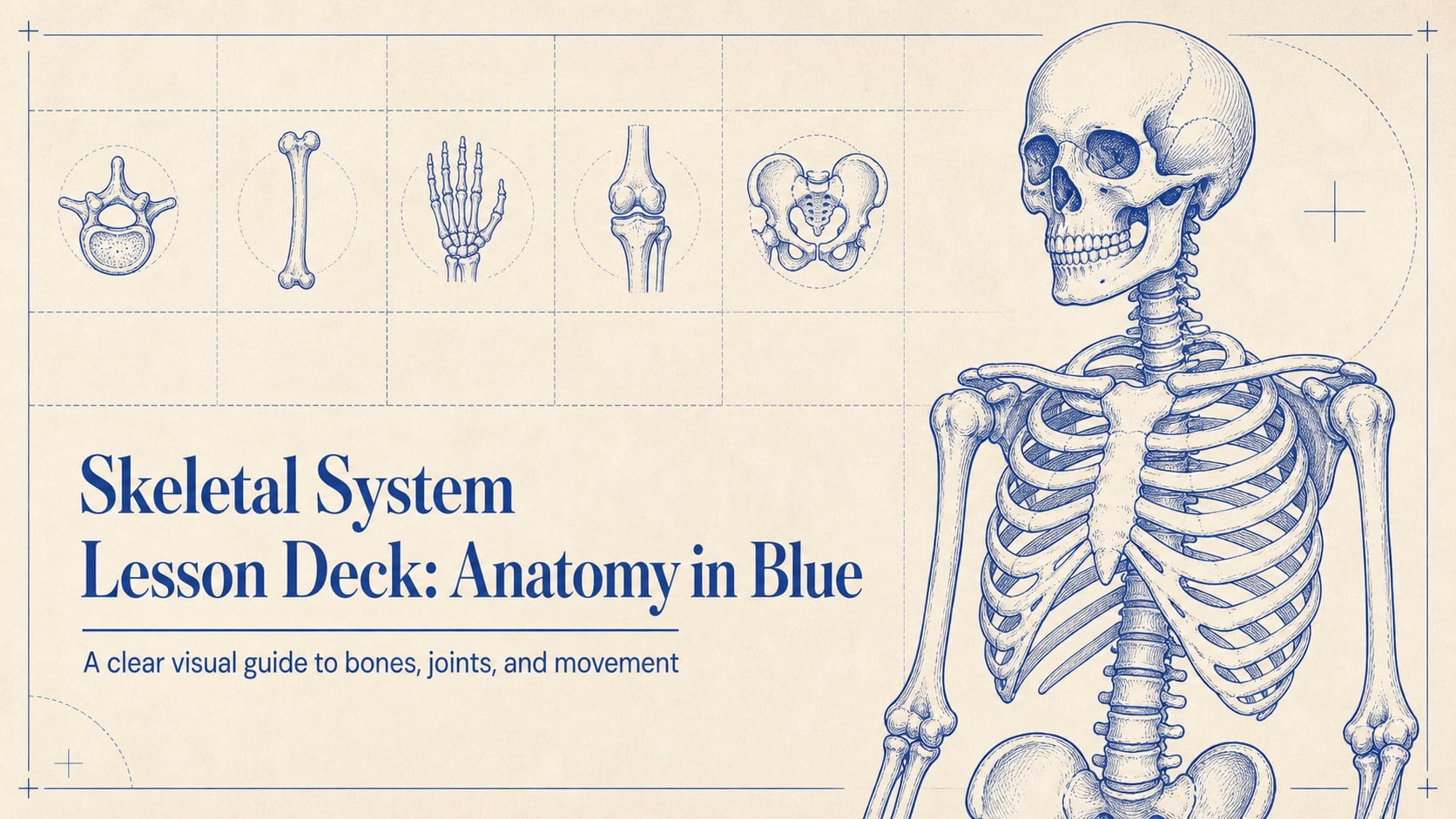 Skeletal System Lesson Deck: Anatomy in Blue