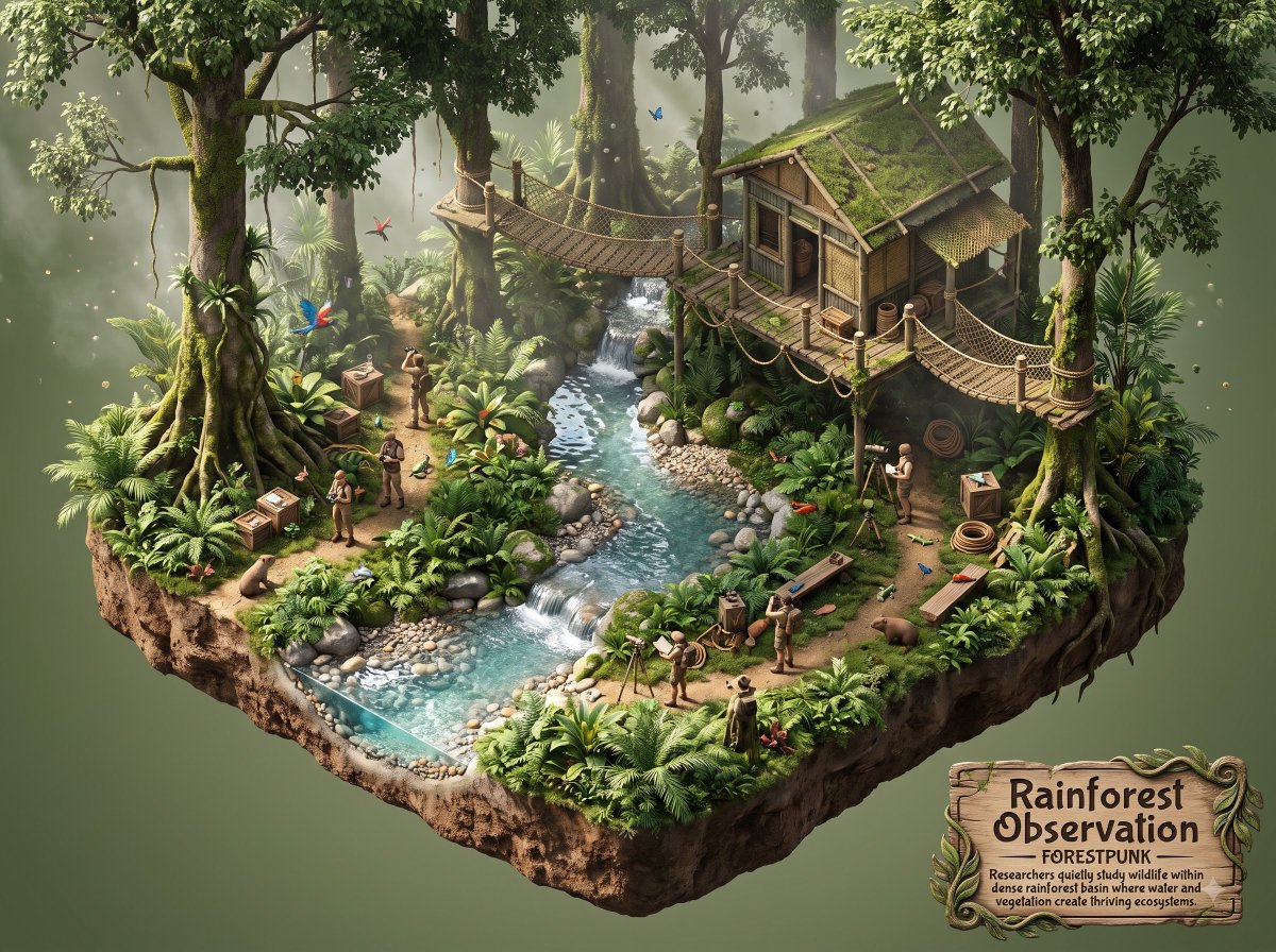 Social Media Post - Rainforest Wildlife Observation Station Miniature World - Image 1