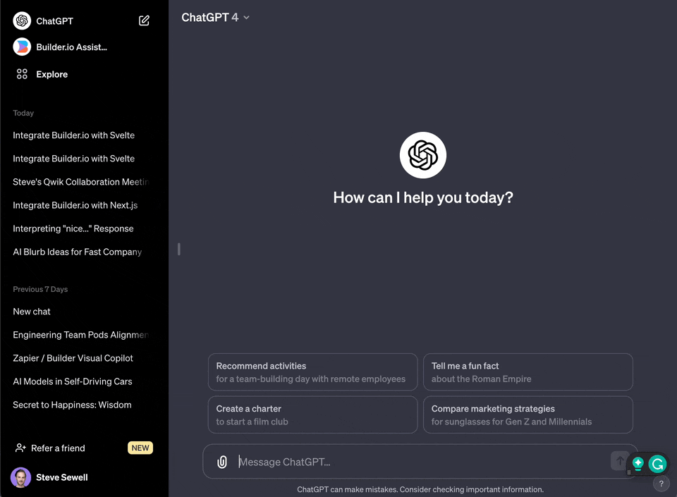 Gif of how to upload a custom GPT