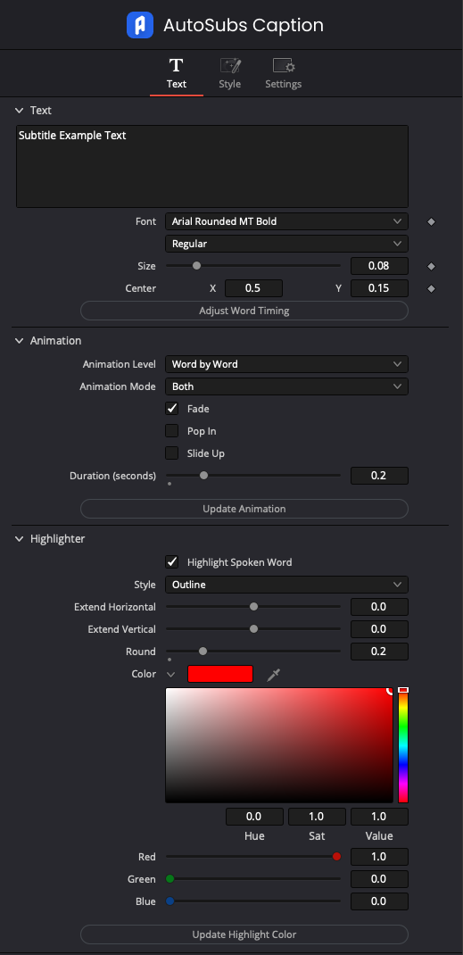 Advanced Settings