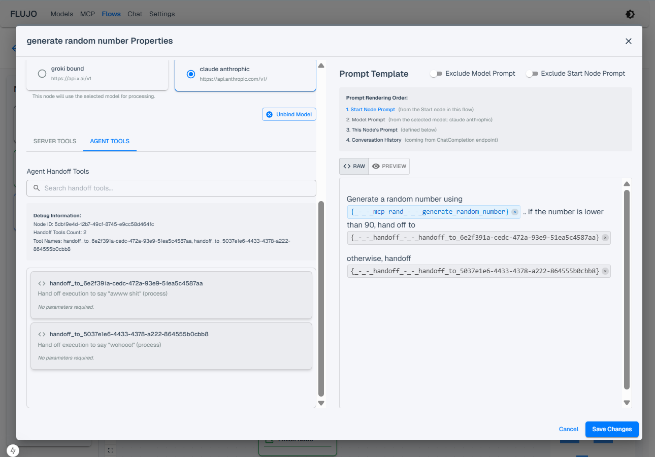 Branching handoff tools