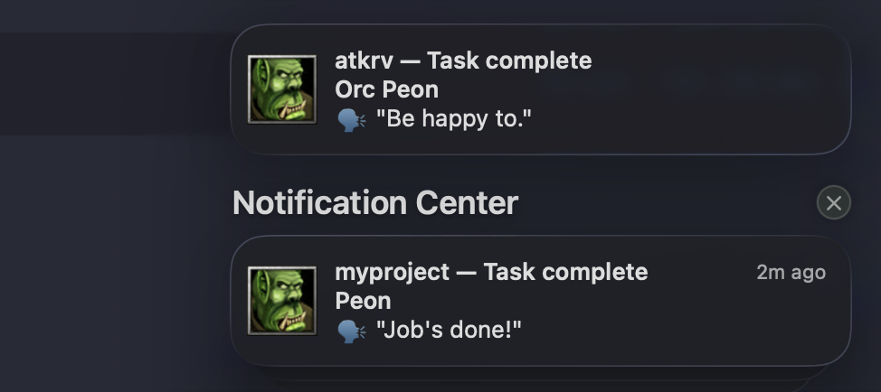 peon-ping OpenCode notifications