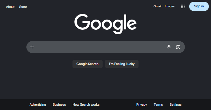 Google homepage without AI