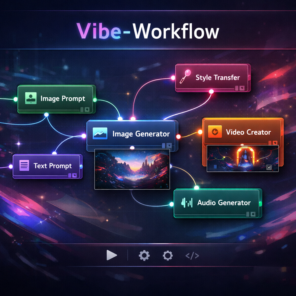 Vibe Workflow — open-source AI workflow builder alternative to Weavy AI, Krea Nodes, Freepik Spaces, FloraFauna AI