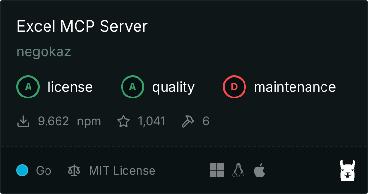 Excel Server MCP server