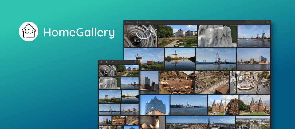 self-hosted open-source web gallery HomeGallery hero image