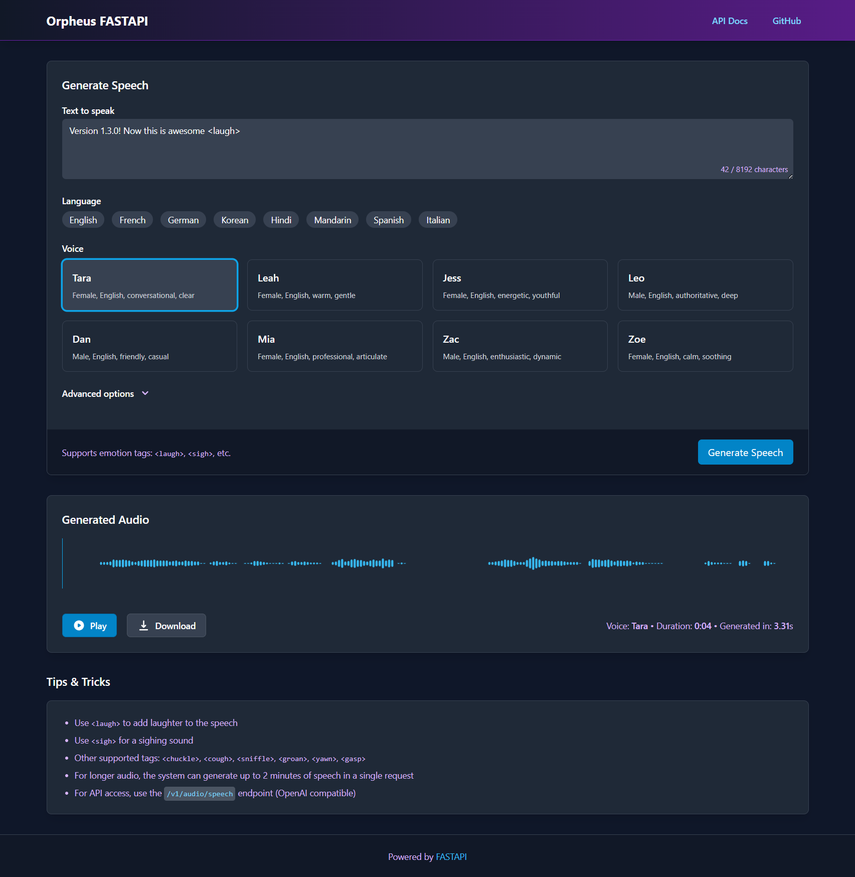 Web User Interface