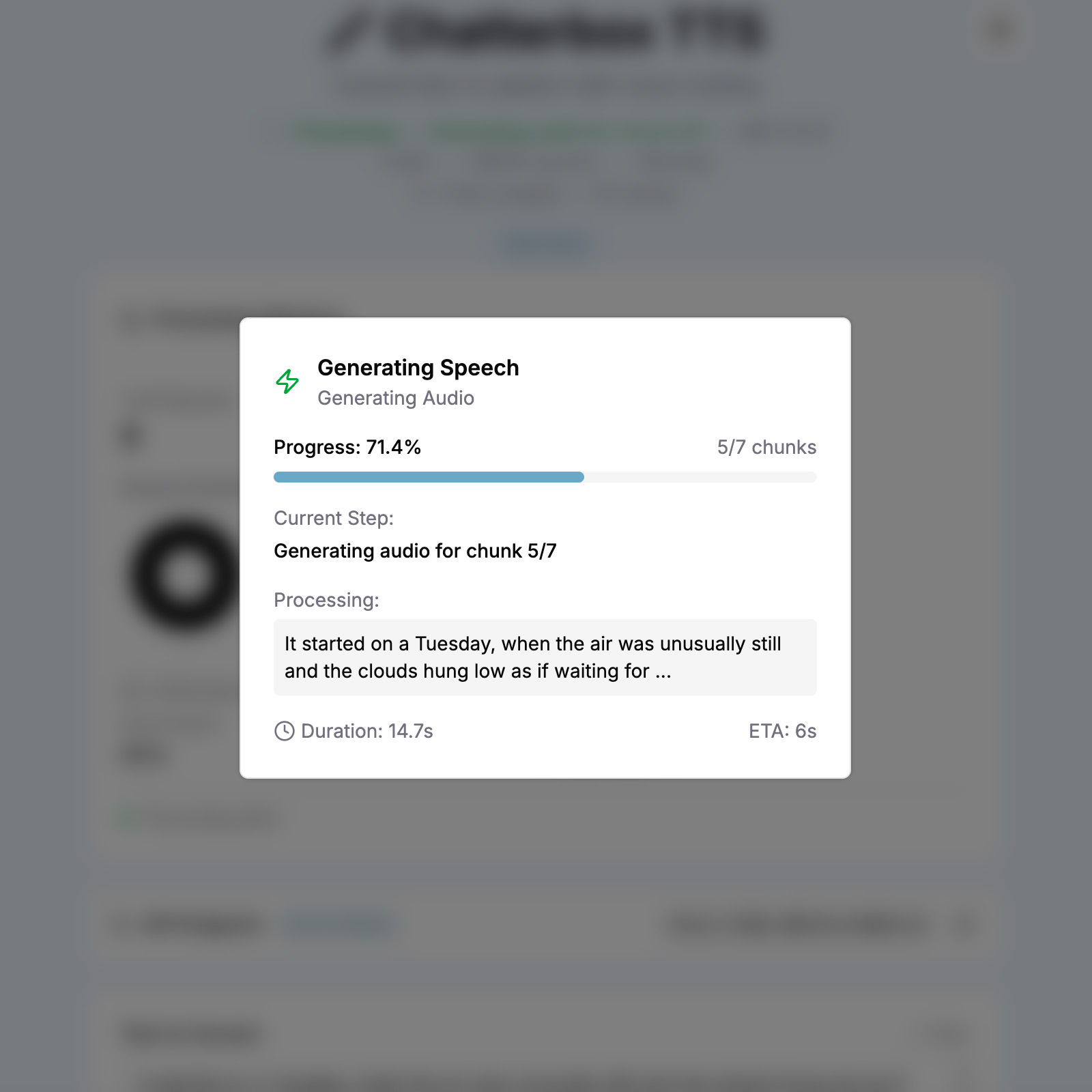 Chatterbox TTS API - Frontend Processing - Light Mode