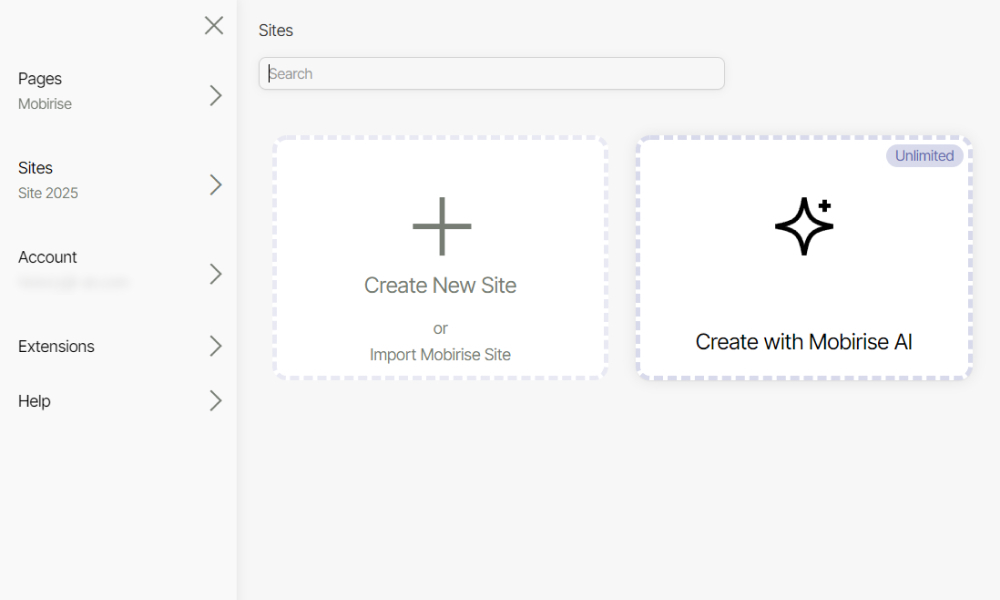 Create with Mobirise AI