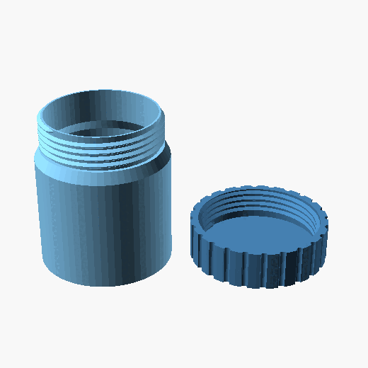 Threaded jar screw-on lid orbit