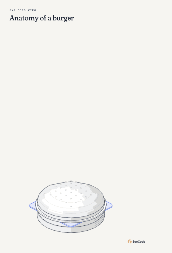 Exploded burger, animated