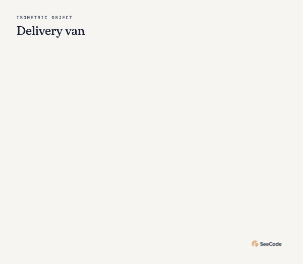 Isometric delivery van, animated