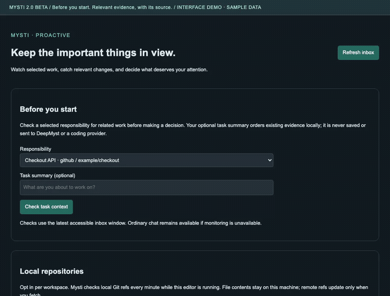 Proactive inbox and task-context controls