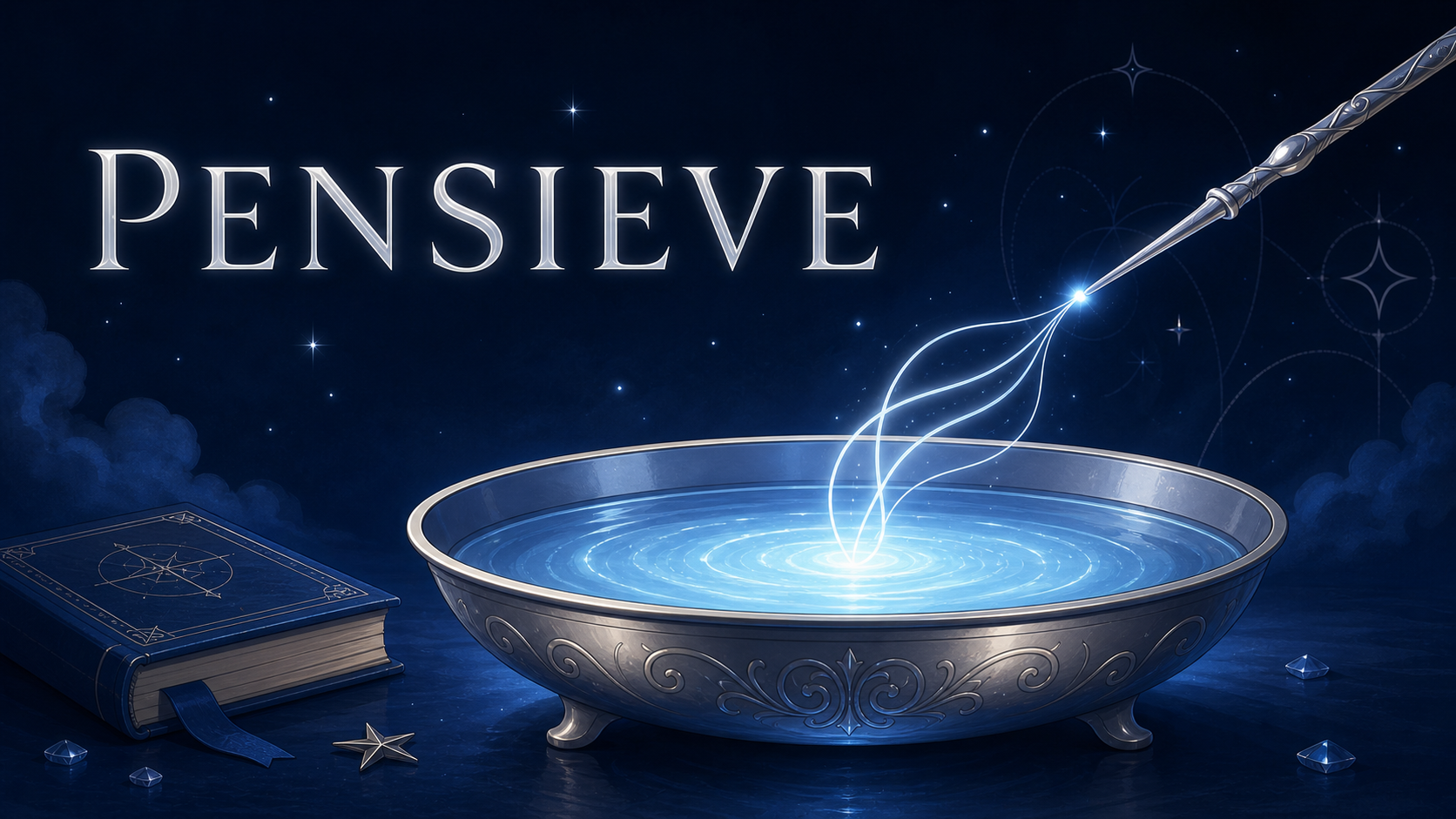 Pensieve concept illustration, not a product screenshot