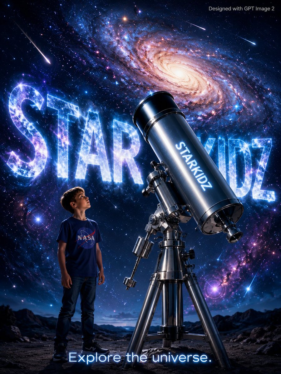 GPT-Image-2 Prompt Example - STARKIDZ Cosmic Telescope Ad