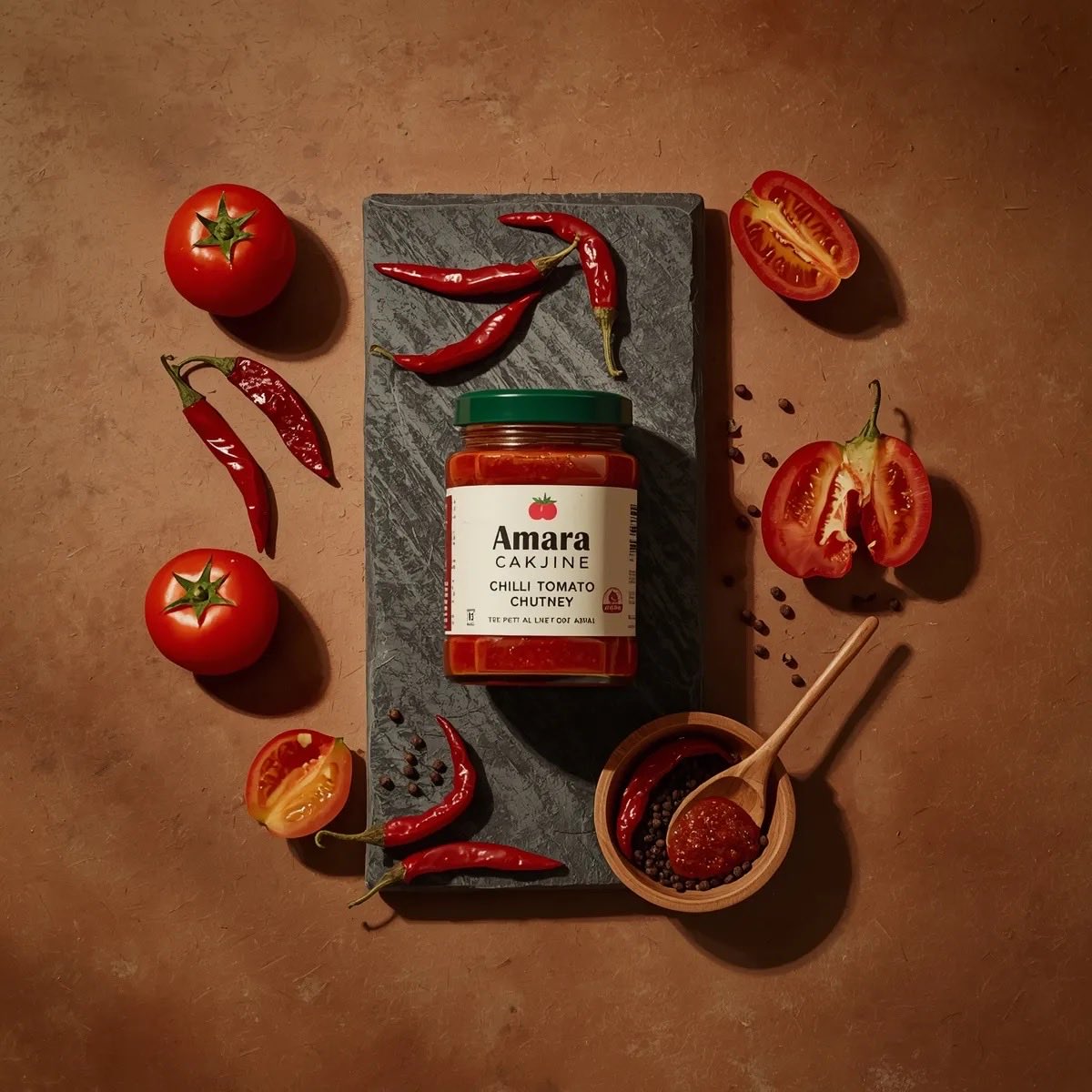 GPT-Image-2 Prompt Example - Spicy Chili Chutney Product Shot