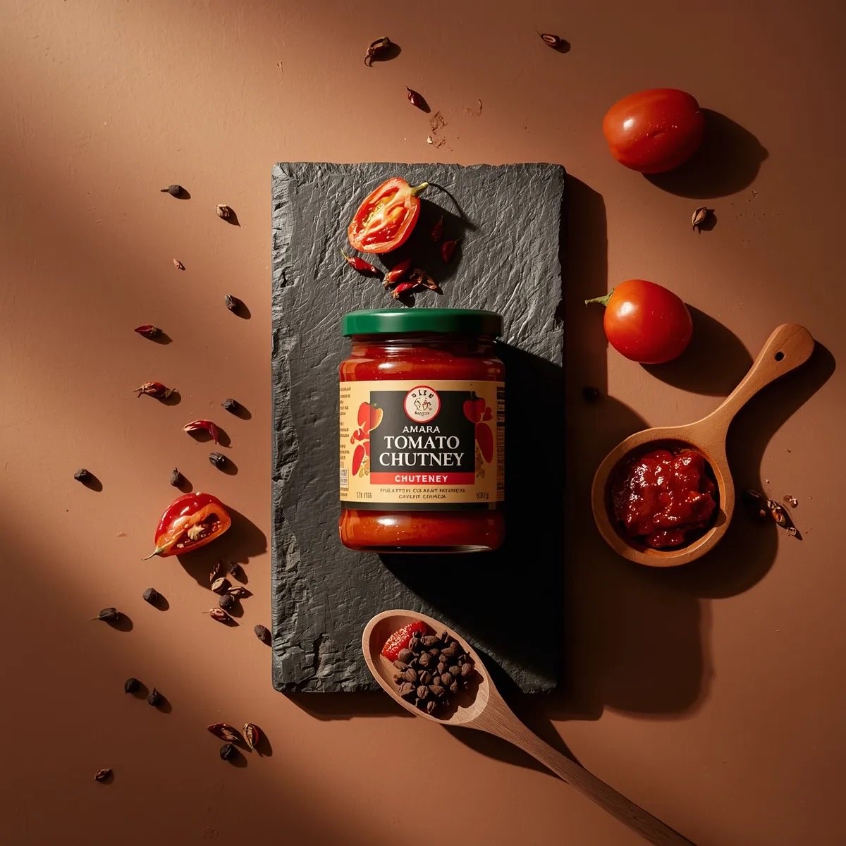 GPT-Image-2 Prompt Example - Spicy Chili Chutney Product Shot