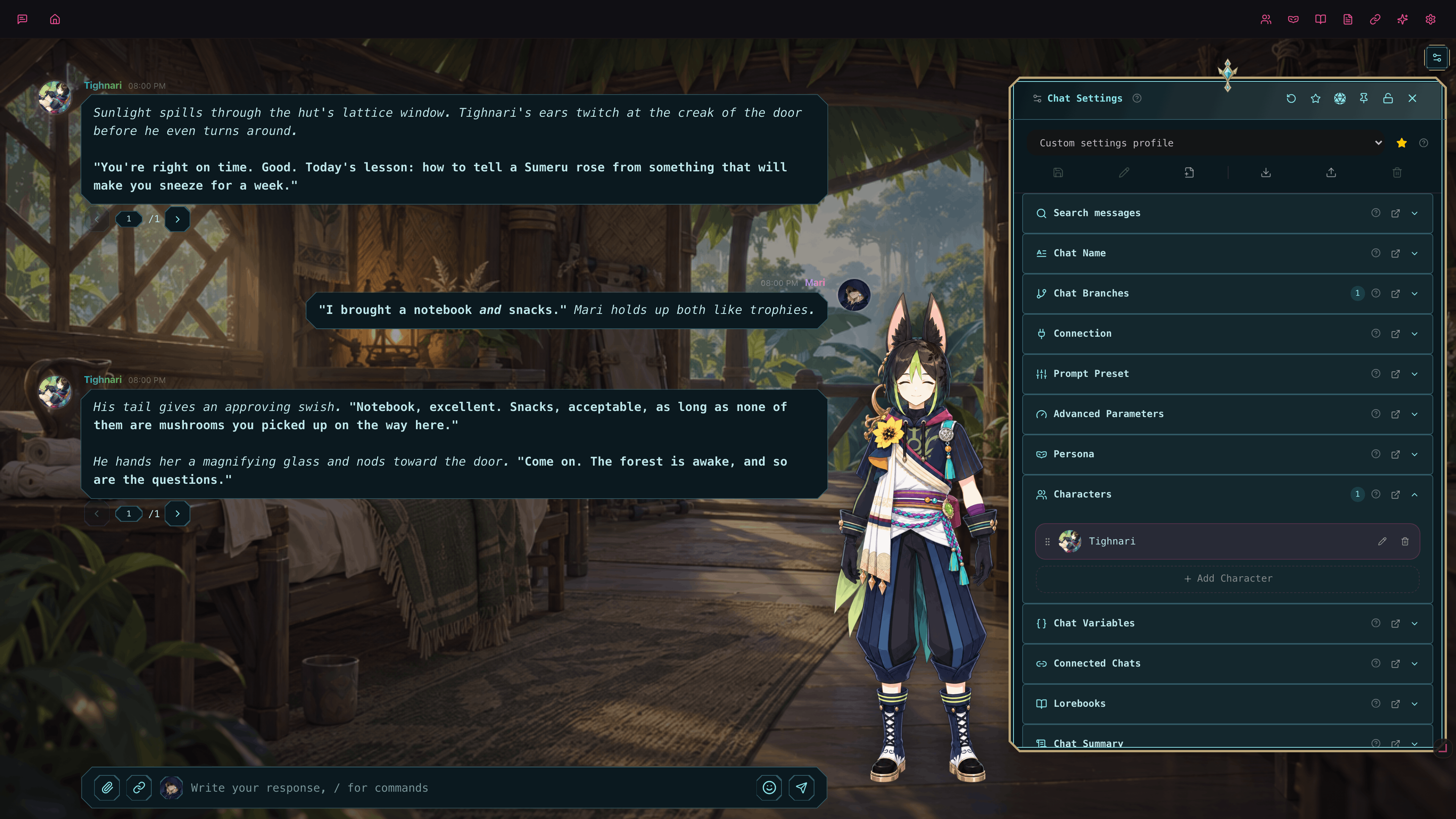 Chat Settings window