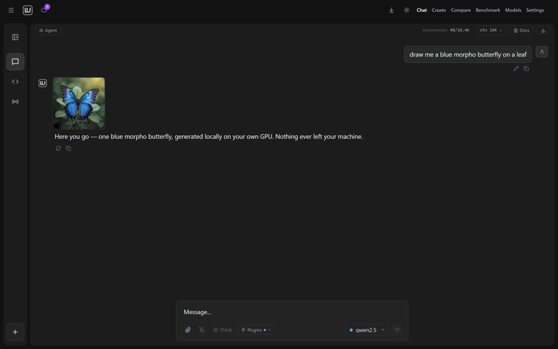 Locally Uncensored in use