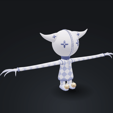 The harlequin doll's head unzips and a glowing moon floats out