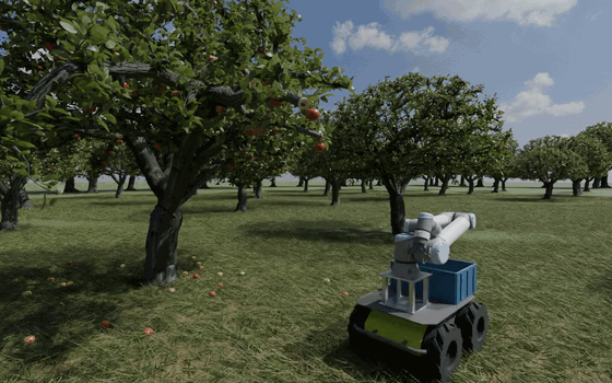 Test 3: the arm picks the ripe apples into the bin