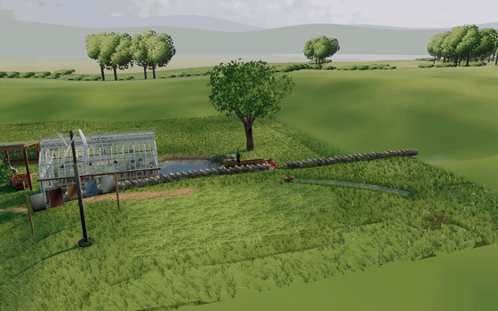 v1: a cottage with a glass tower