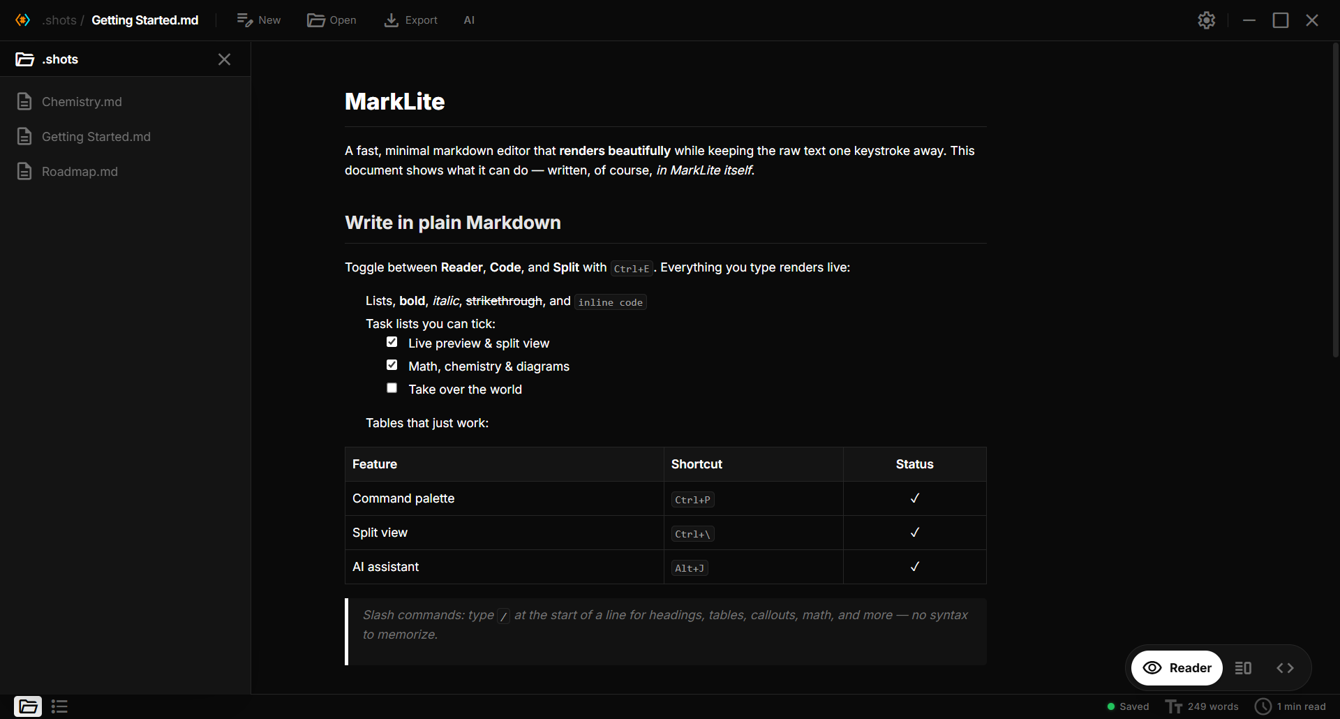 Paperling file explorer with reader mode