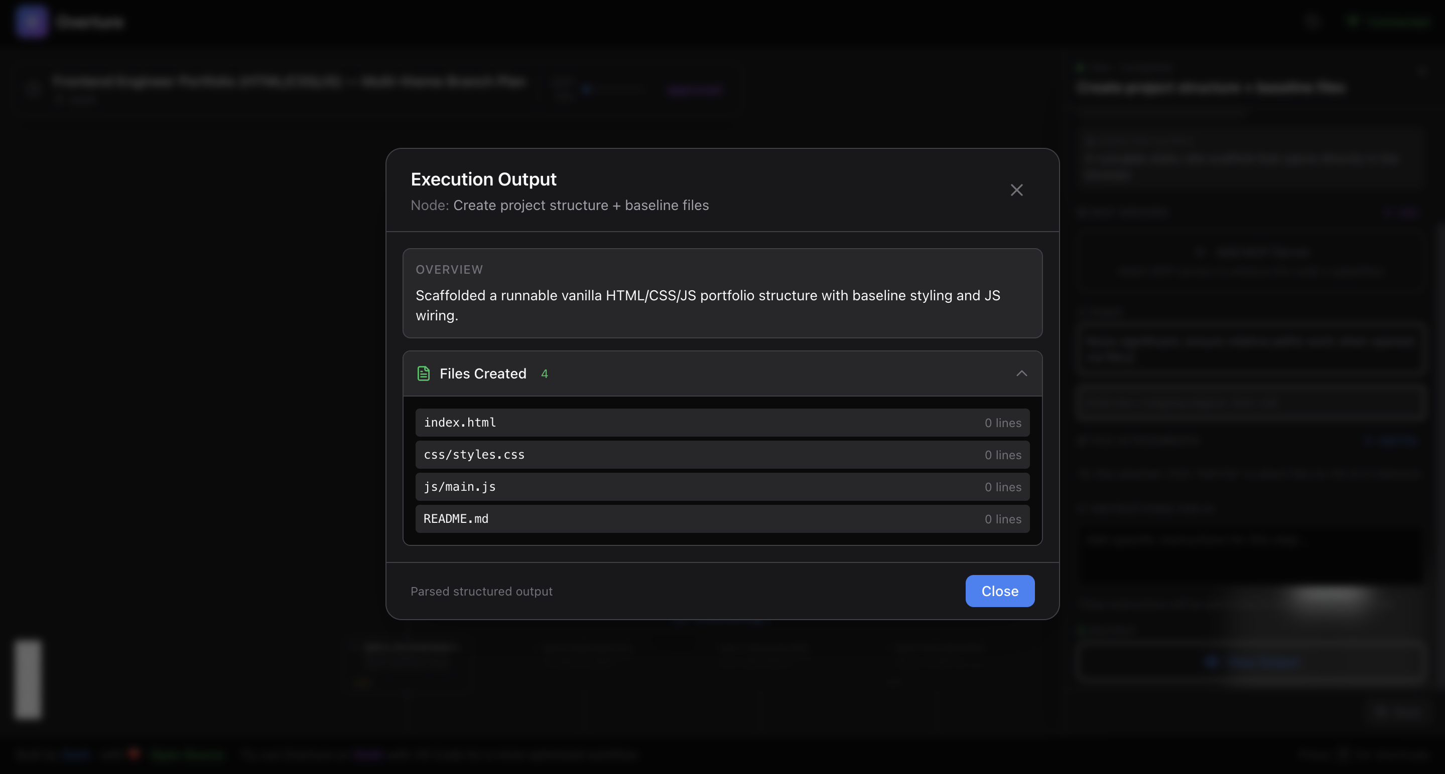 Output Modal