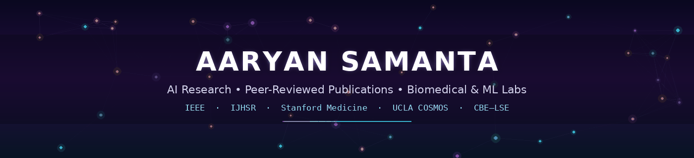 Aaryan Samanta — AI Research & Peer-Reviewed Publications
