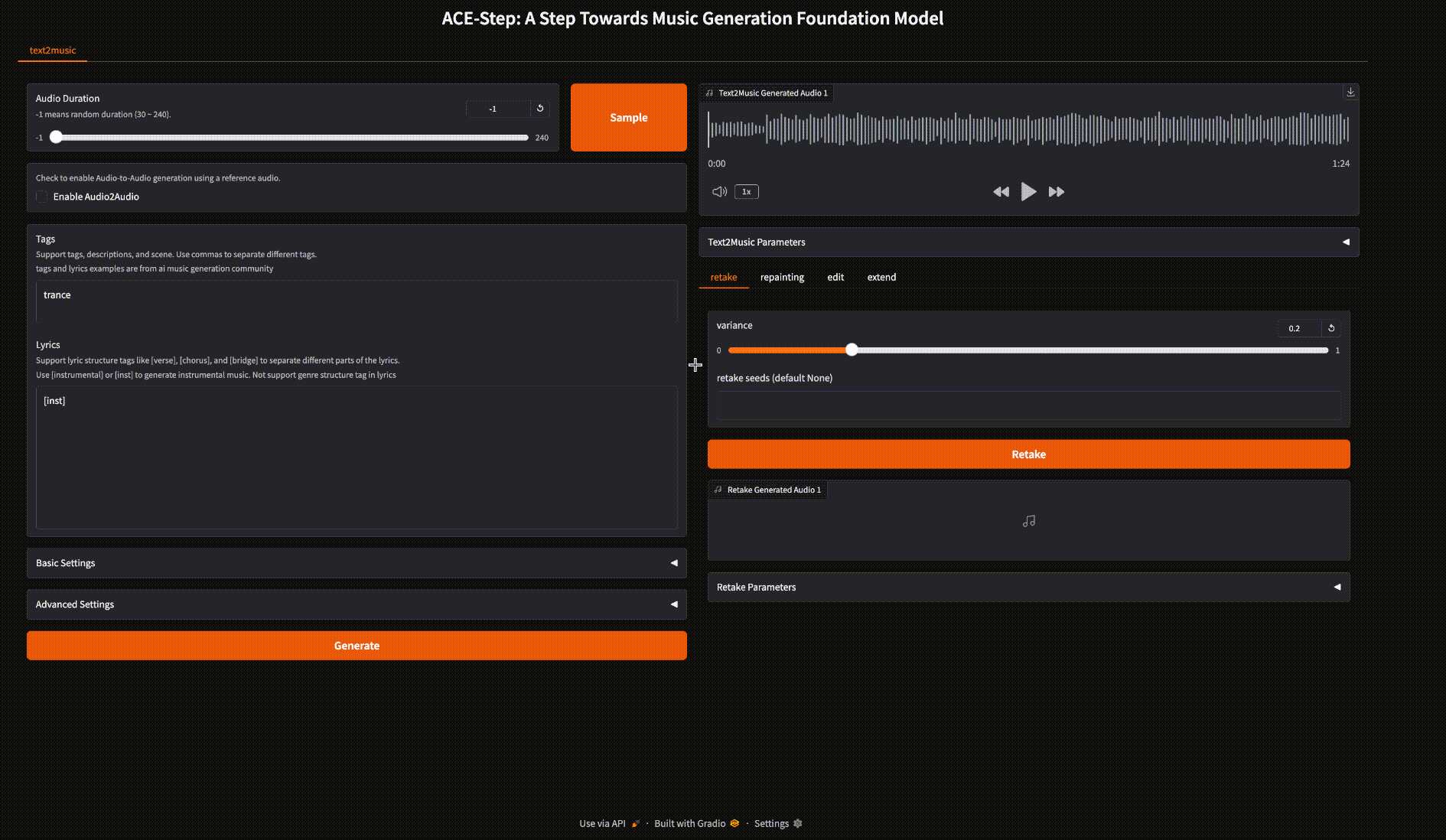 Audio2Audio Demo