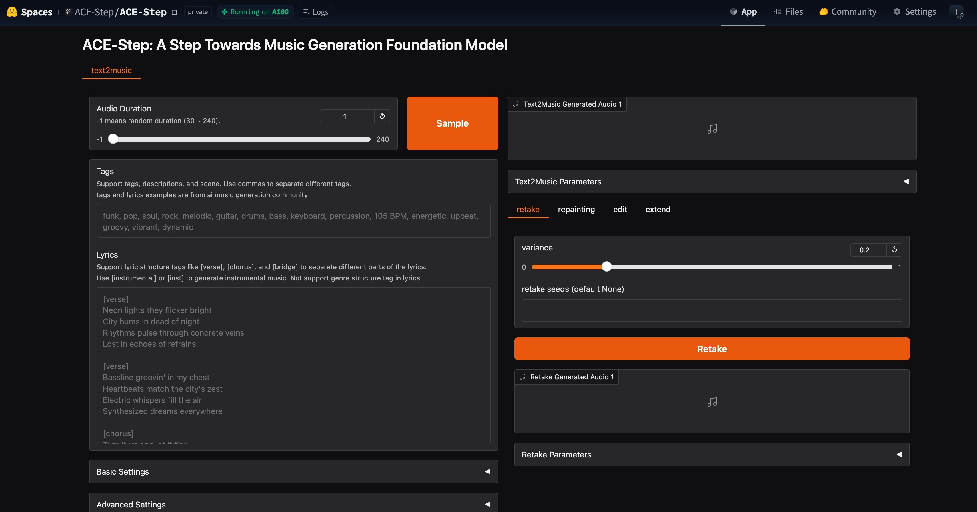 Demo Interface