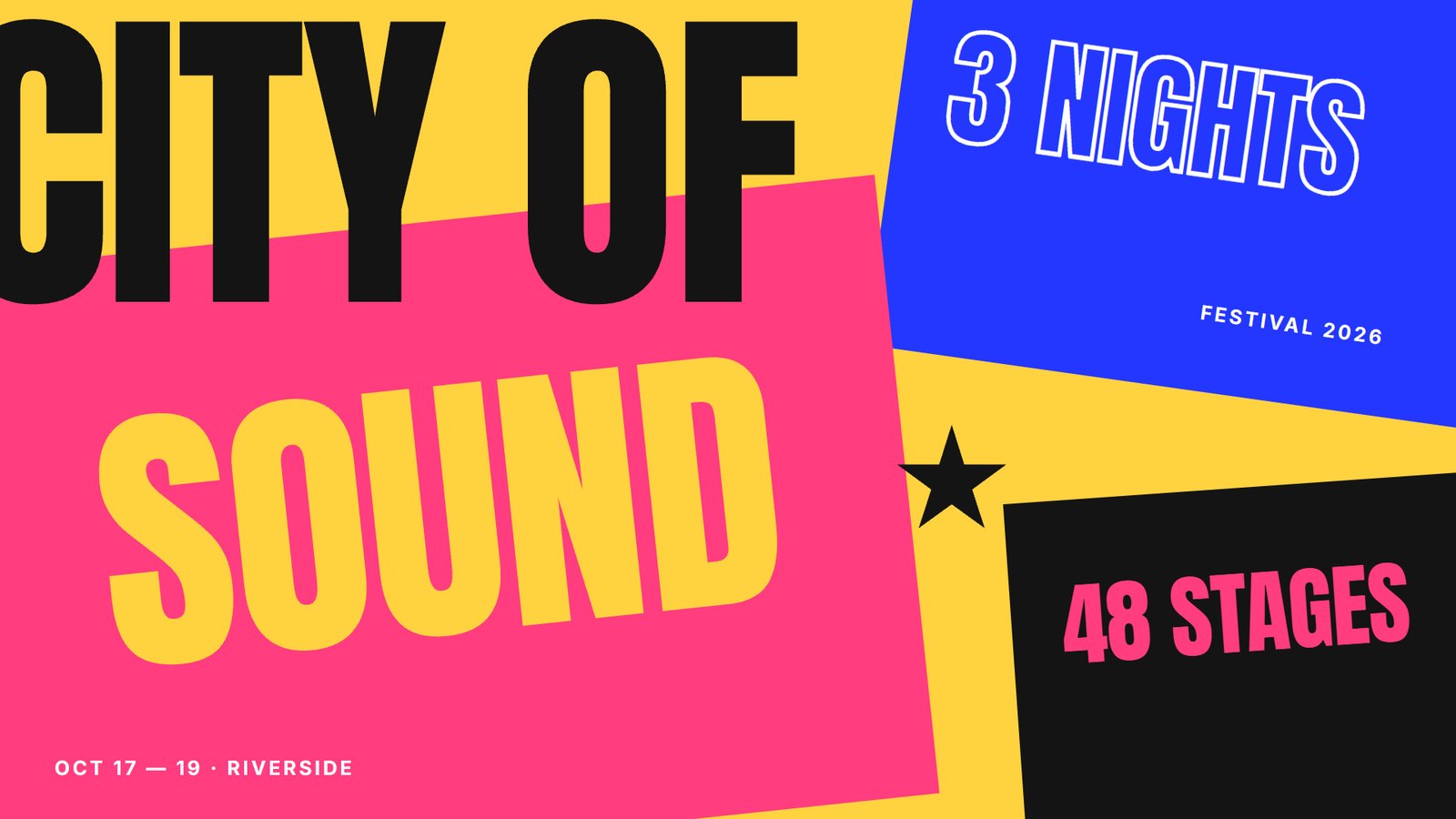 Kinetic typography in poster color-block
