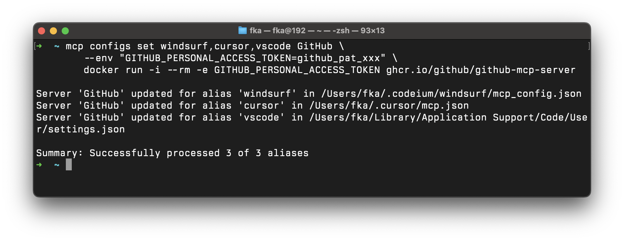 MCP Configs Screenshot