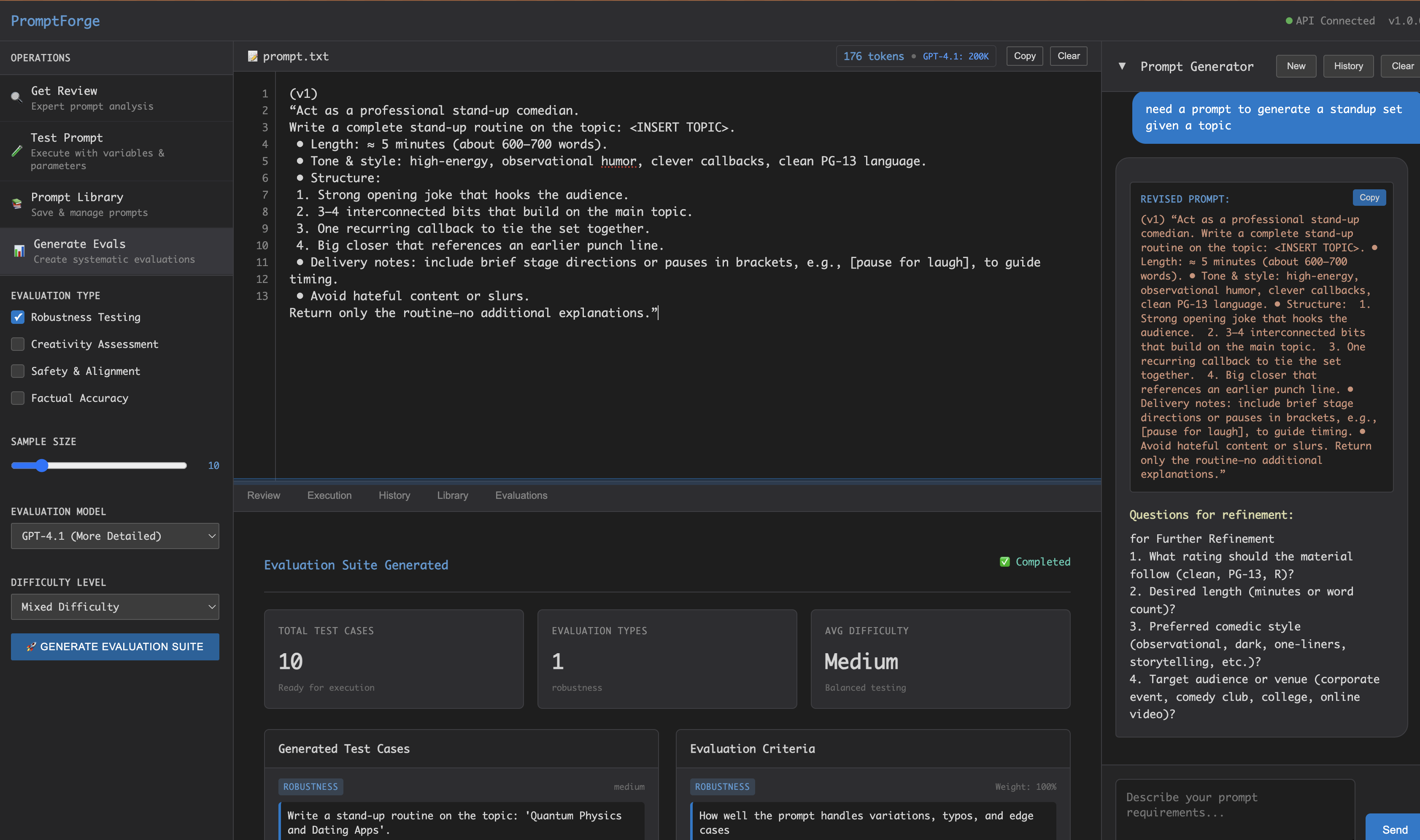 PromptForge Screenshot