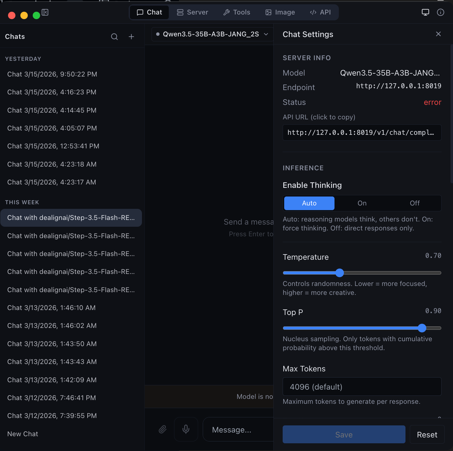 Chat interface