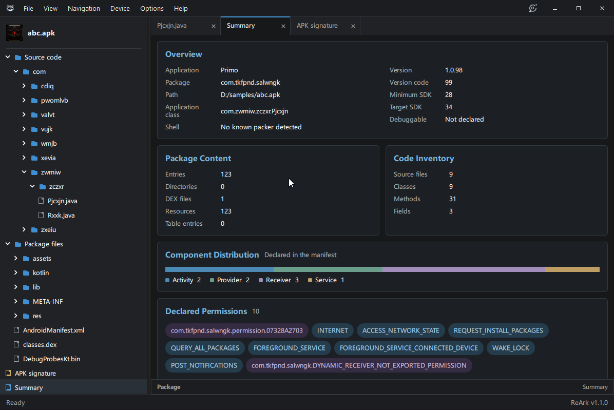 Android package summary