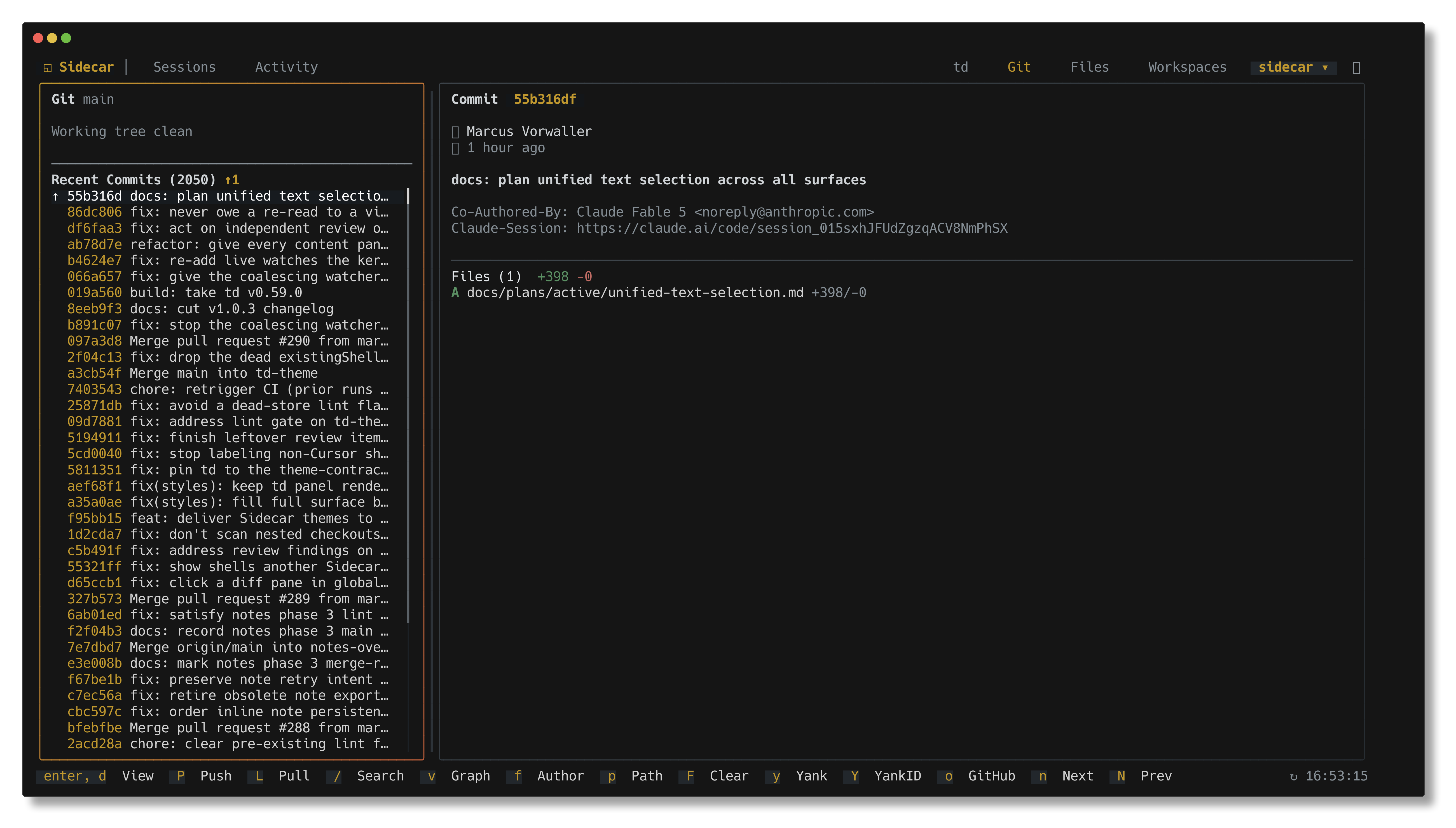 Git Status with Diff