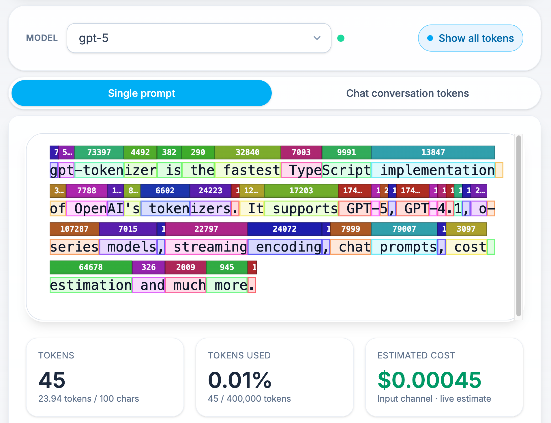GPT Tokenizer Playground
