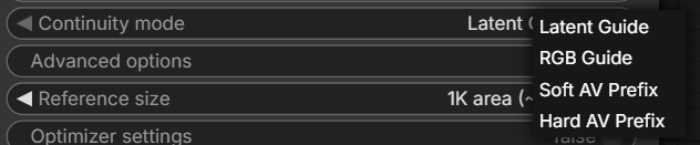 Context continuity modes