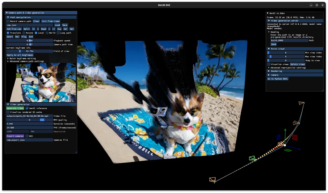 GEN3C interactive GUI