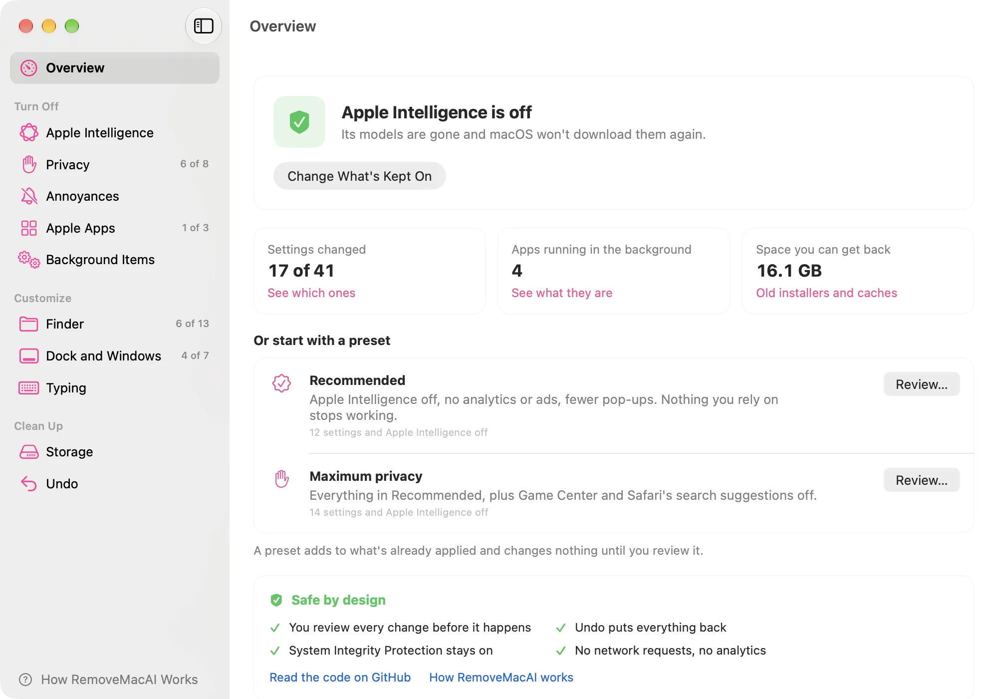 The RemoveMacAI app