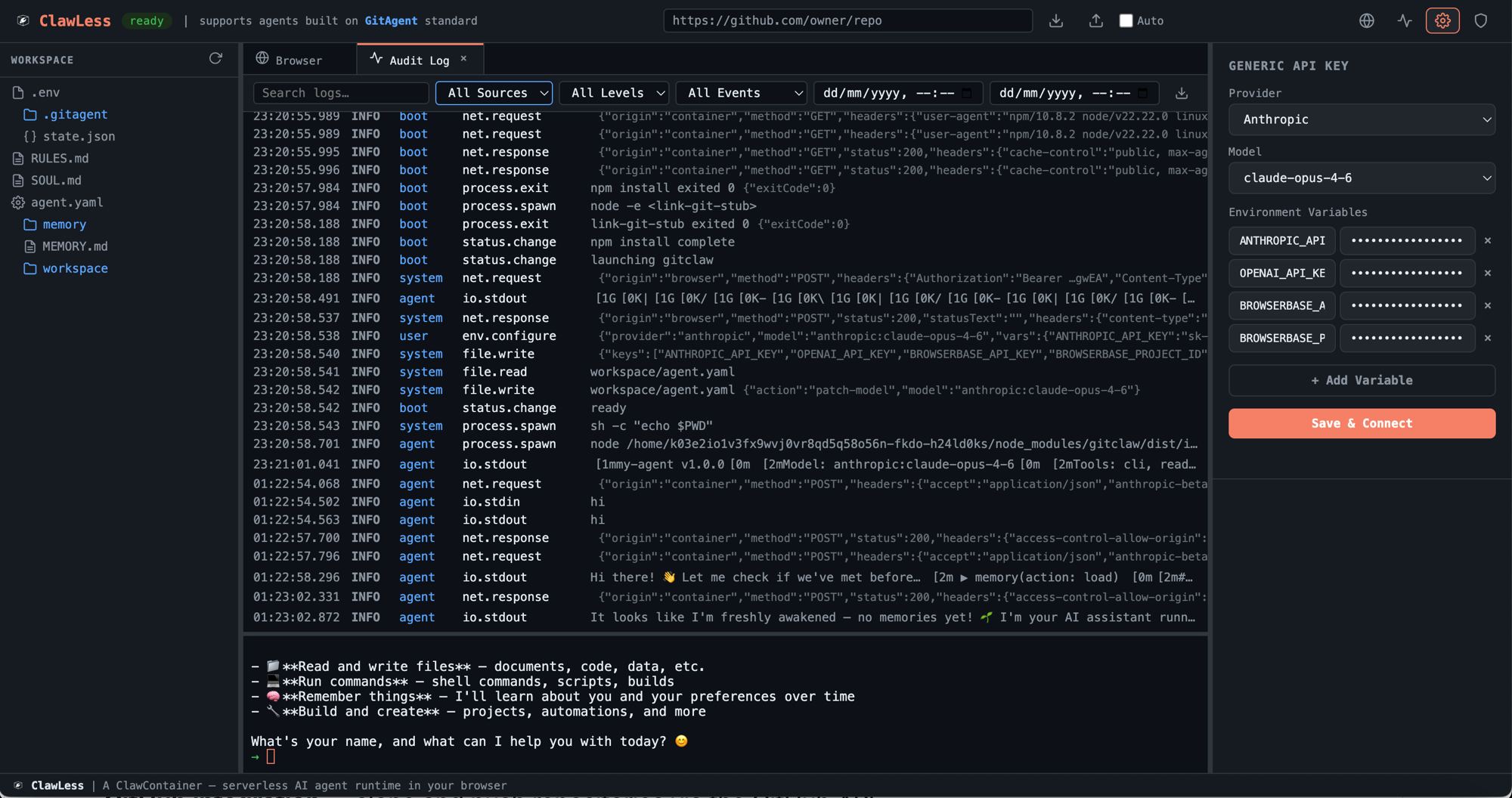 ClawLess — Complete audit logging and observability