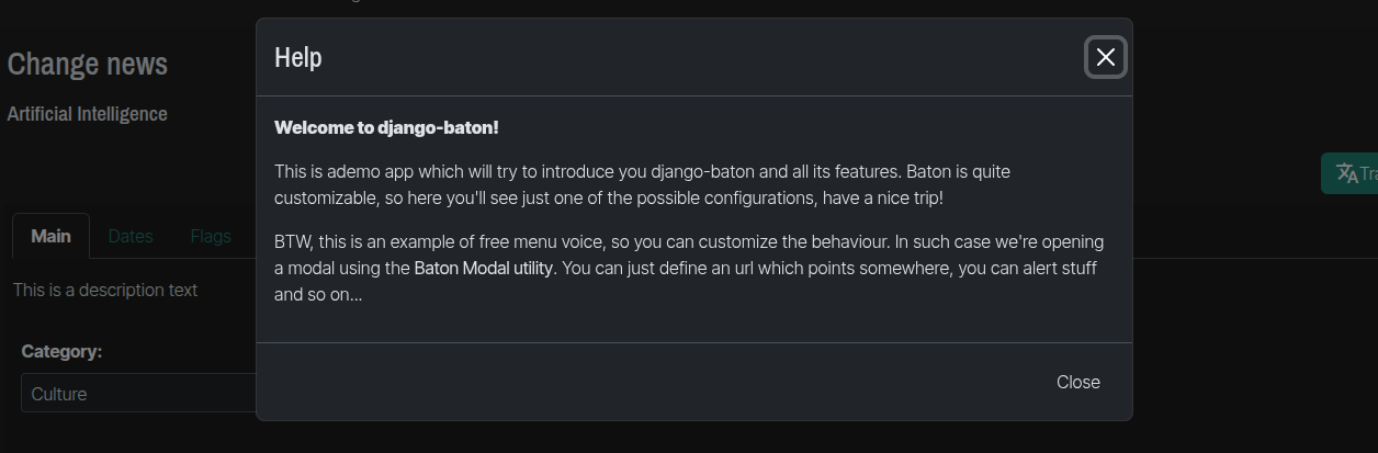 Modal Screenshot