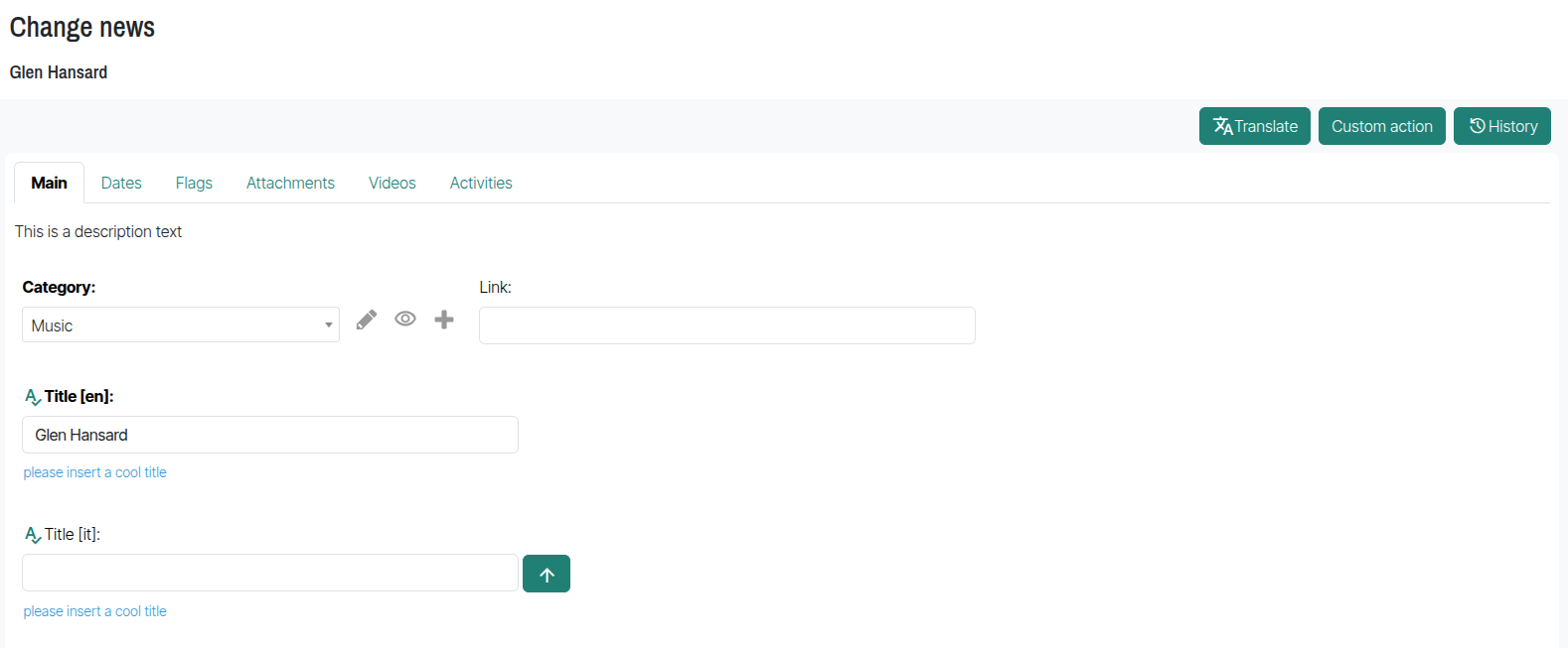 Form Tabs Screenshot