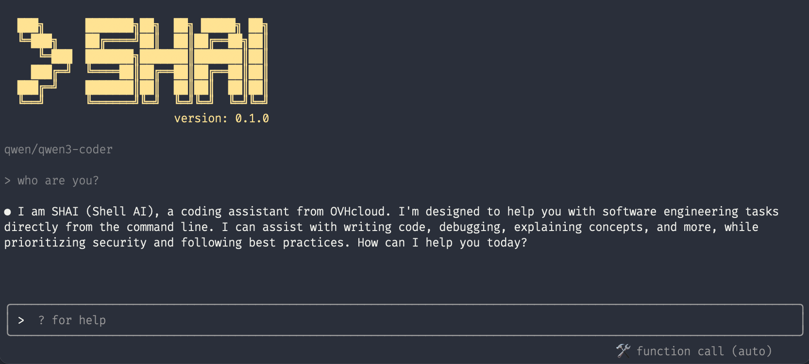 Shai CLI Screenshot